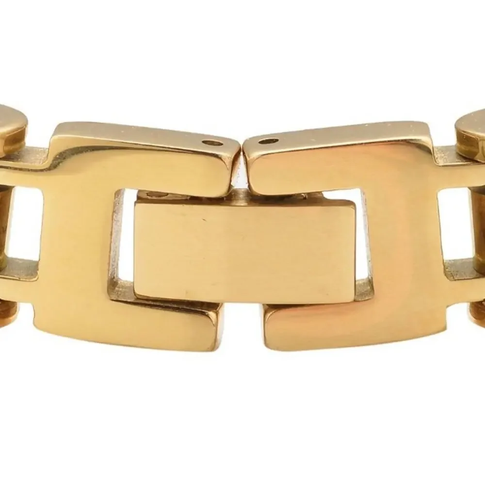 Bicycle Chain Style 10mm Men’s Bracelet in Plated Yellow Gold o/Stainless Steel
